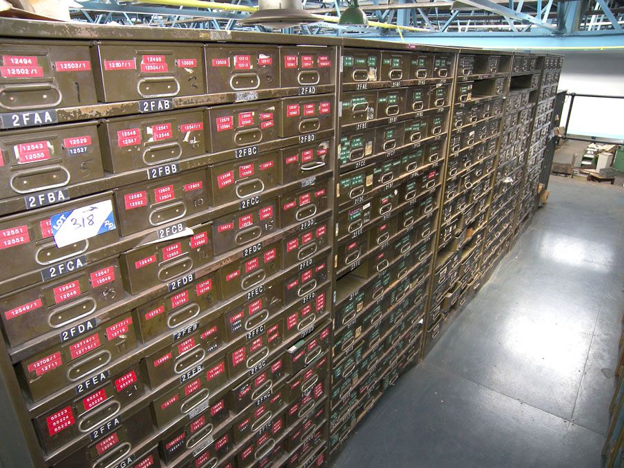 Multi compartment storage racks with contents inc:...