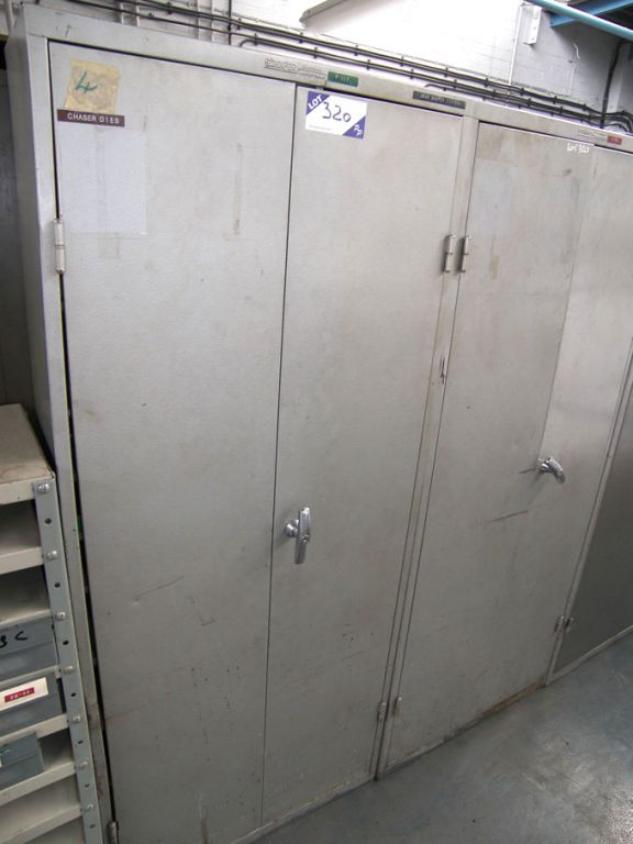 2x Schafer 2 door storage cupboards with contents...