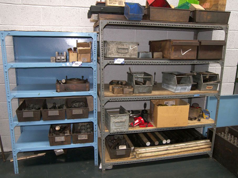 2 bays light duty storage racking with grinder spa...