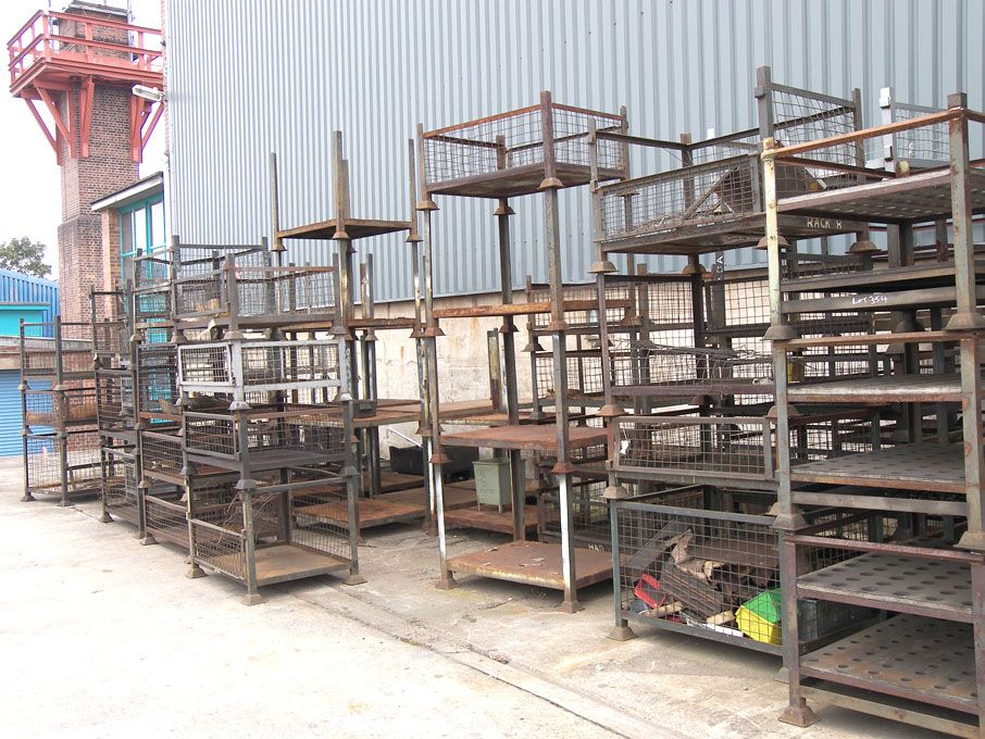 50x wire mesh, open sided stackable metal stillage...
