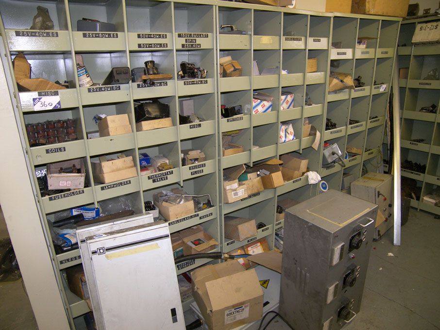 3x storage racks with contents inc: pipe fittings,...