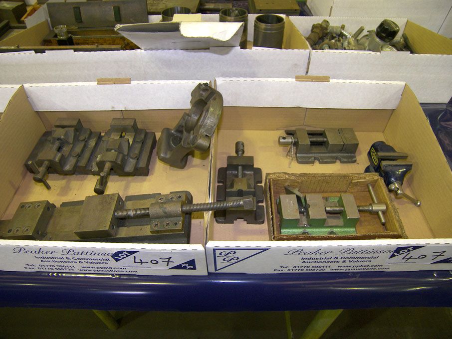 Qty various model makers vices in 2 boxes