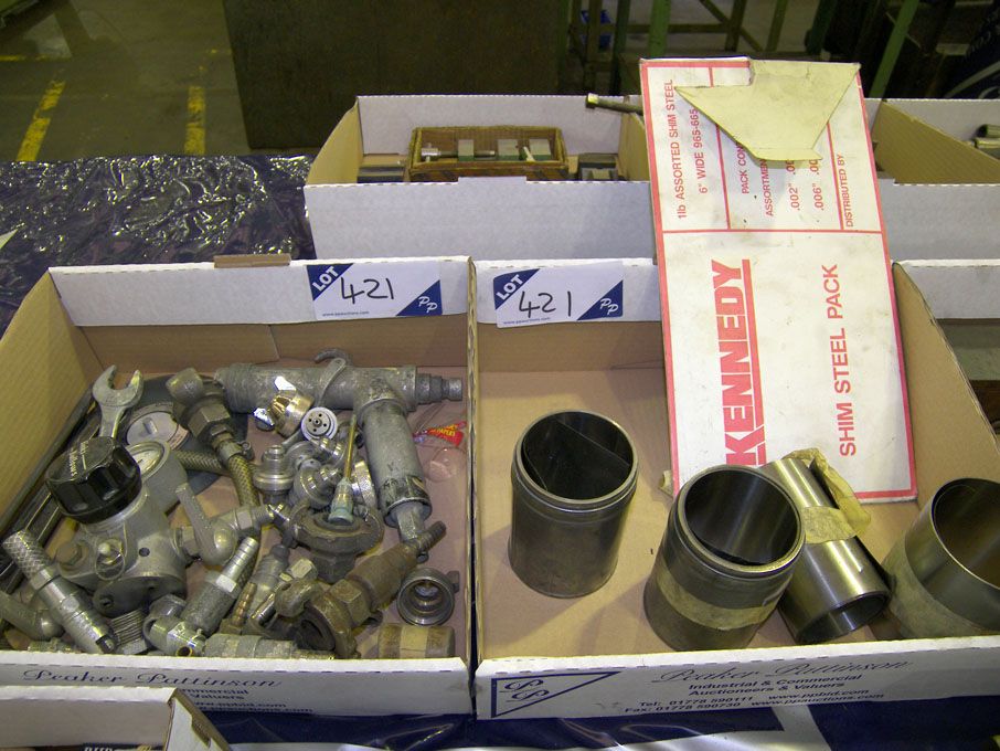 Qty Kennedy shim steel, spanners, pipe fittings et...