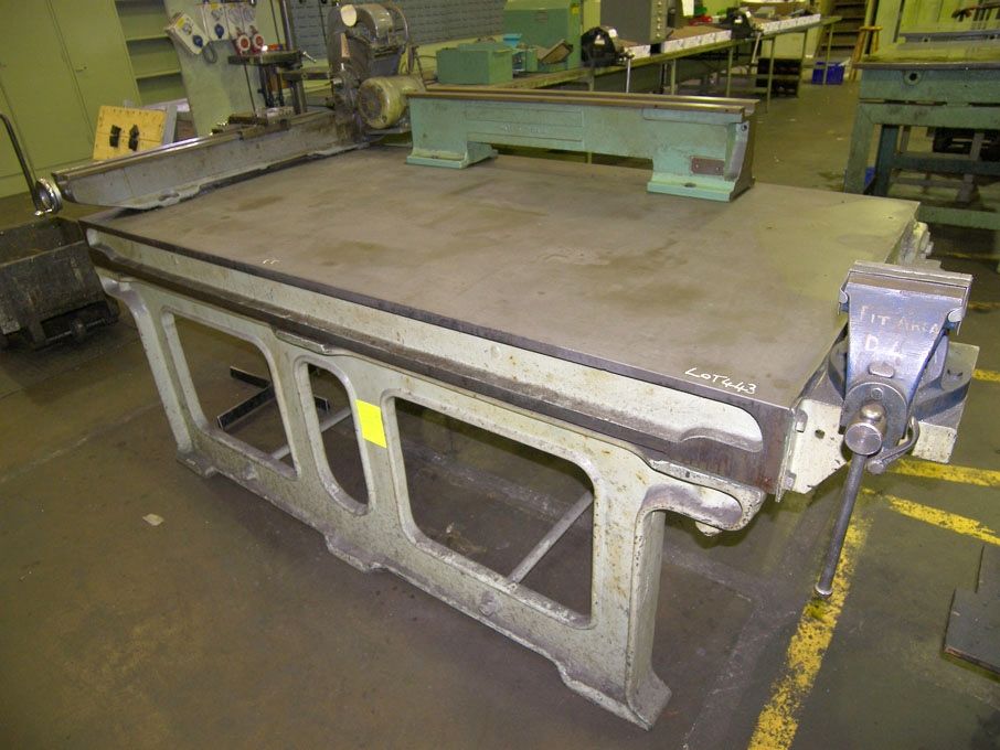 2000x1070mm CI surface table with Record bench vic...