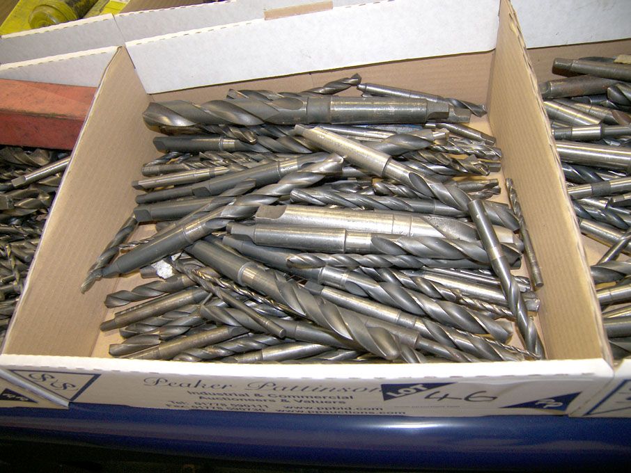 Qty HSS taper shank twist drills to 1" approx