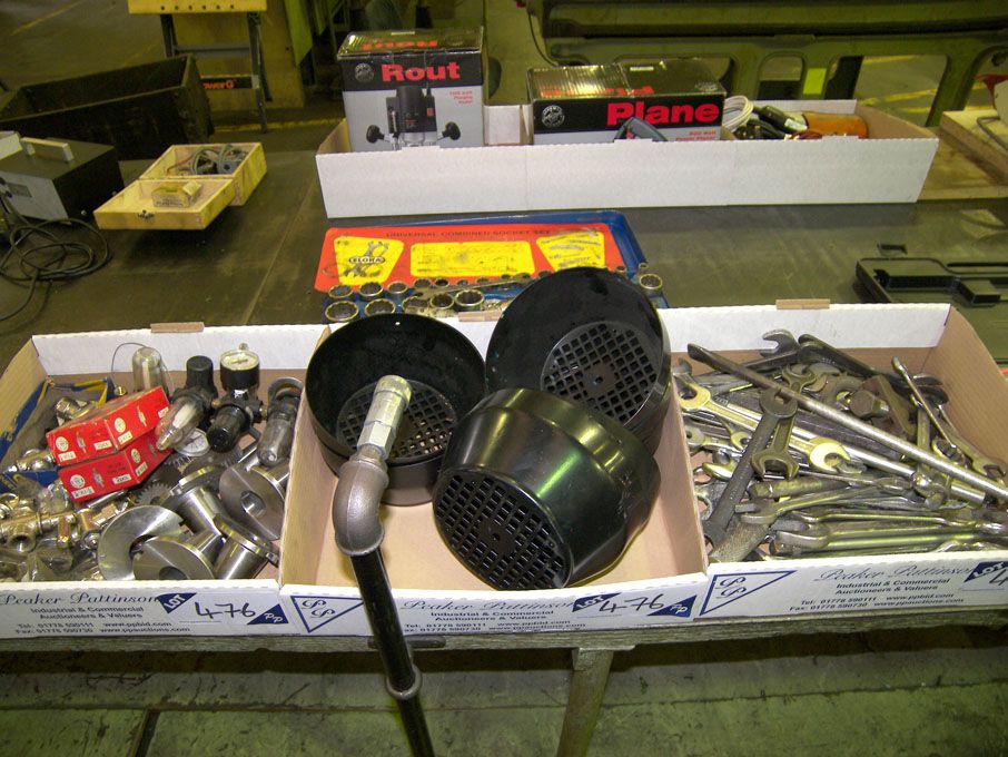 Qty various spanners, sockets, guards etc in 3 box...