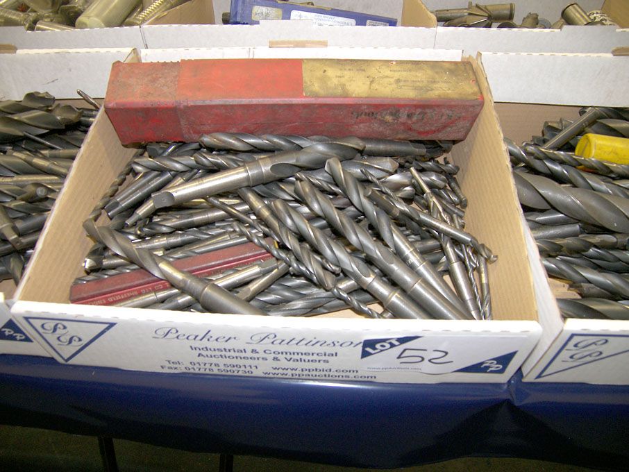 Qty HSS taper shank twist drills to 1" approx