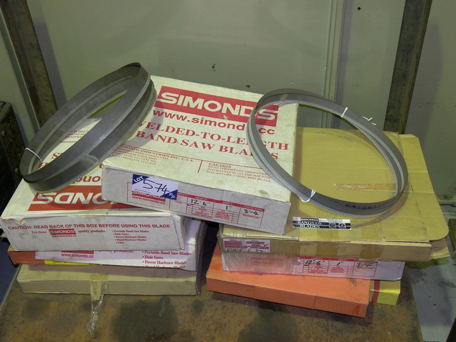 Qty various Starrett, Simmonds etc welded bandsaw...