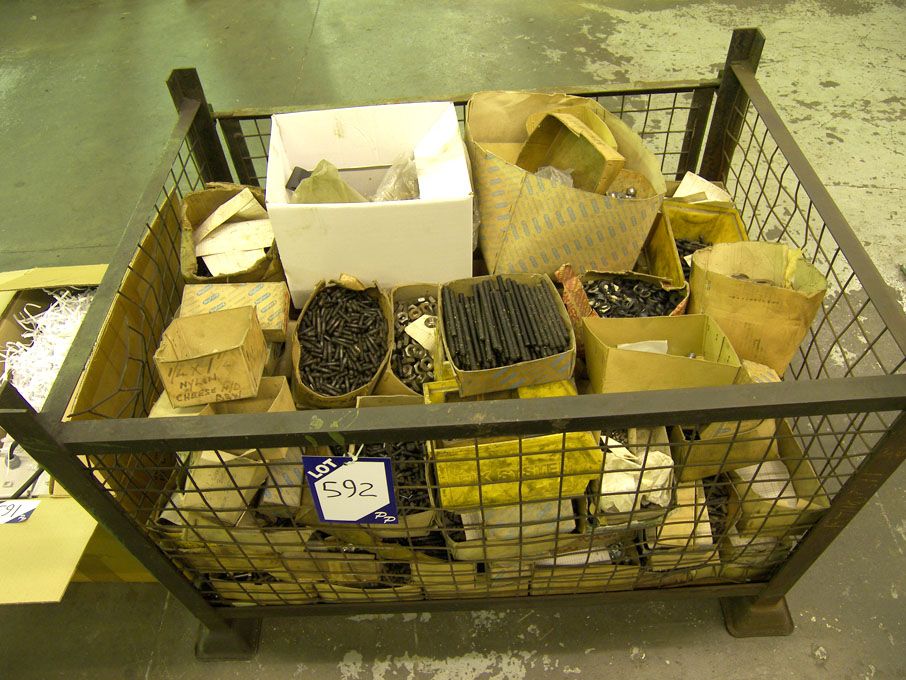 Qty nuts, bolts, washers, threaded bar etc in stil...