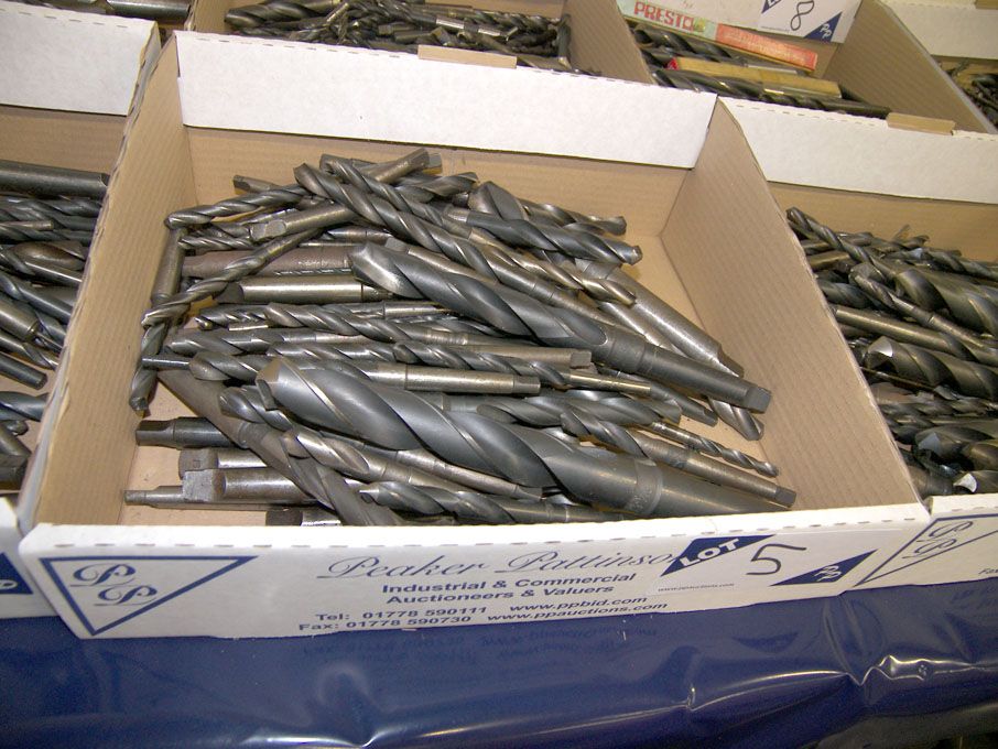 Qty HSS taper shank twist drills to 22mm approx