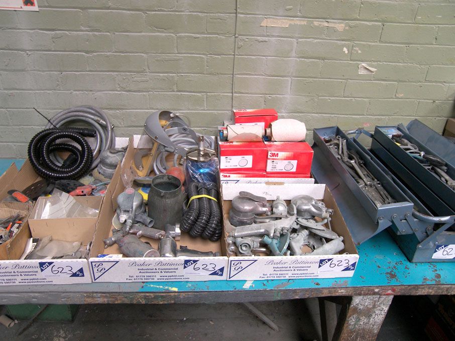Qty ancillary paint shop equipment inc: face masks...