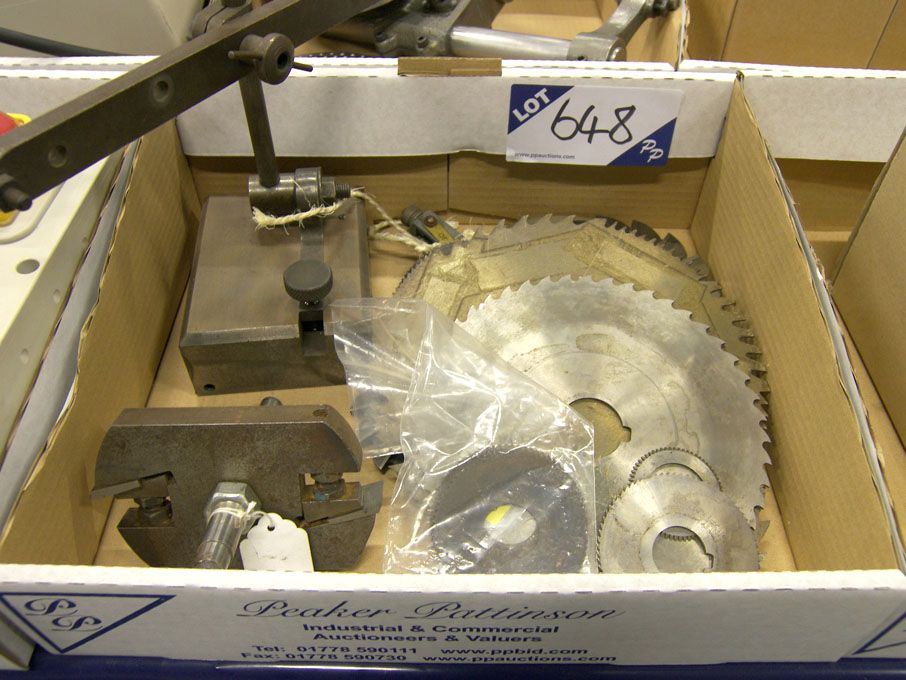 Qty HSS slitting saws, marking block etc in 2 boxe...