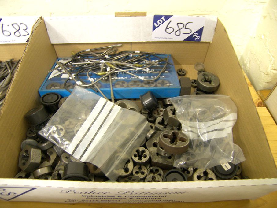 Qty HSS dies to 1/2" approx