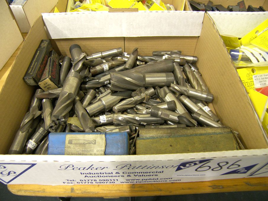 Qty HSS end mills, slot drills to 1" approx