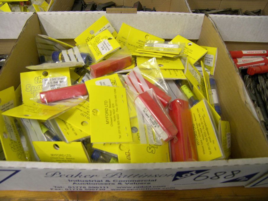 Qty HSS end mills, slot drills, woodruff cutters e...