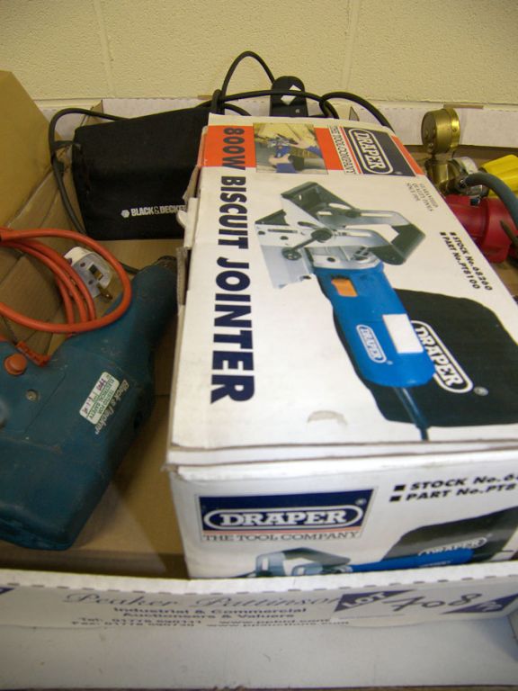 Draper 800W biscuit jointer, Black & Decker planer...