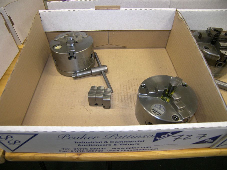 Crown 100mm 3 jaw chuck, Pratt Burnerd 100mm 3 jaw...