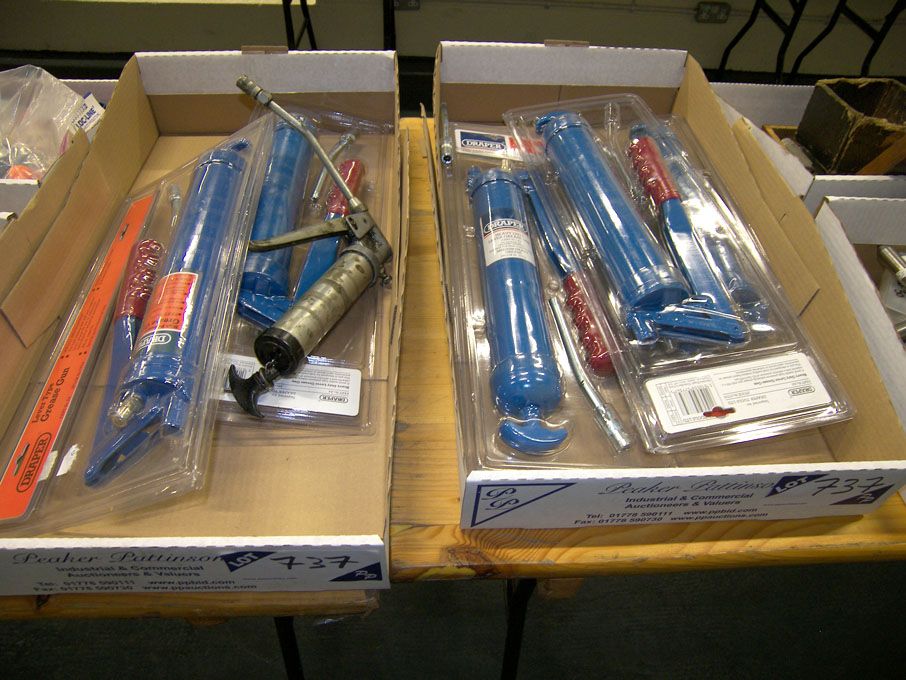 Qty Draper Lever type grease guns (packaged & unus...