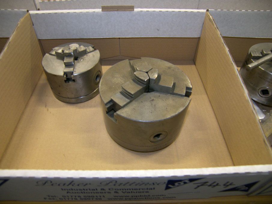 Myford 100mm 3 jaw chuck, 125mm 3 jaw chuck