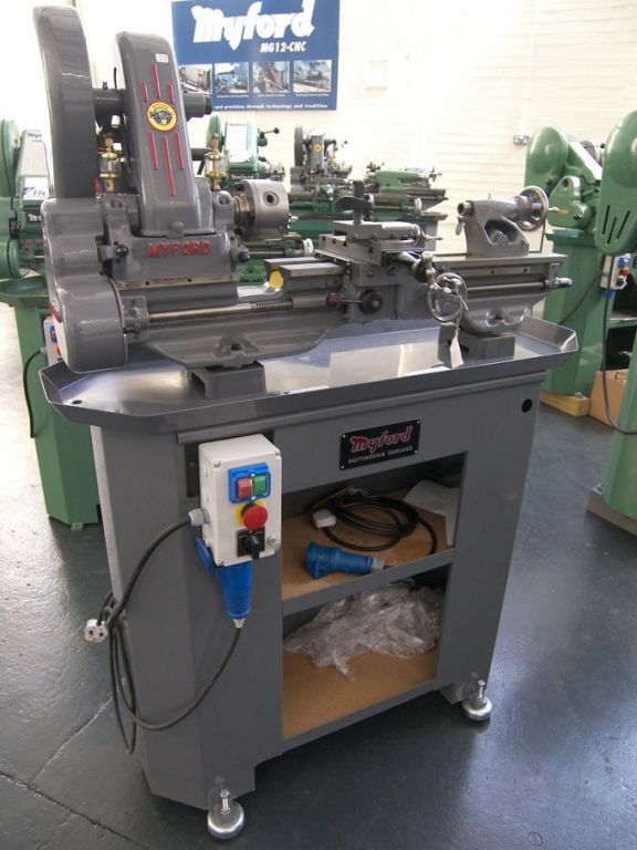 Myford ML7 lathe on cabinet base, 90mm CH x 500mm...