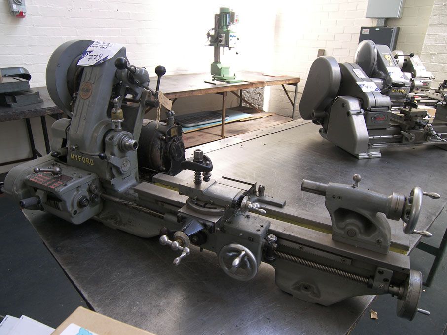 Myford ML7B lathe, 3 1/2" CH x 19" b.c., soft bed,...