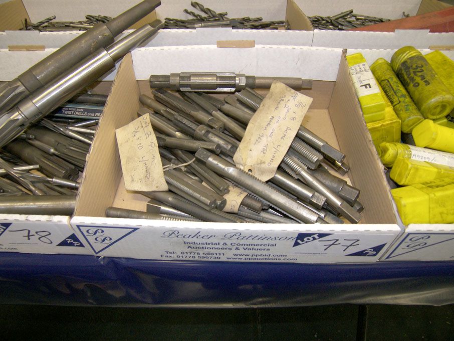 Qty HSS left hand machine taps, expanding reamers...