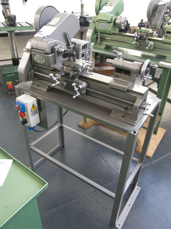 Myford ML10 lathe on base, 48-840rpm, 80mm CH x 38...