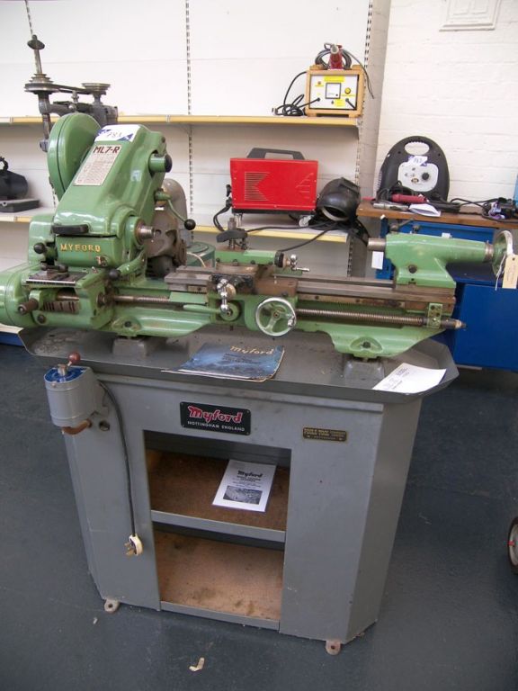 Myford ML7RB lathe on cabinet base, 27-2105rpm, 3...