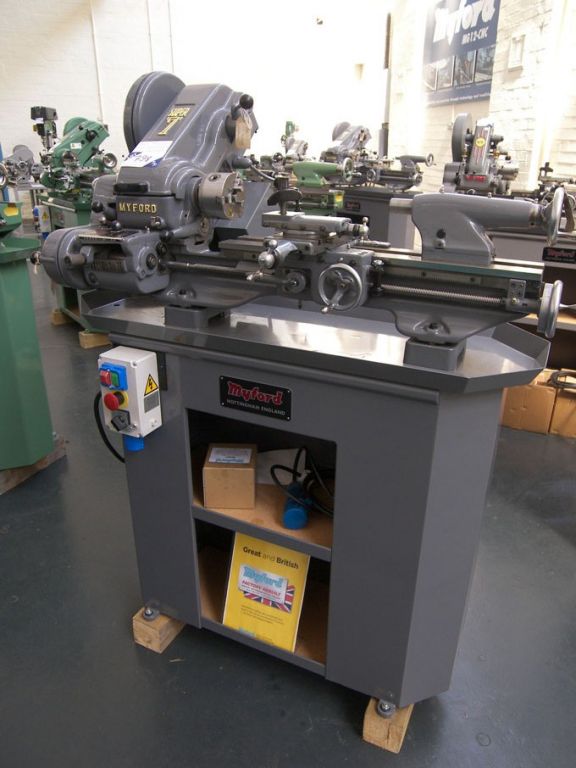 Myford Super 7B lathe on cabinet base, 25-2150rpm,...