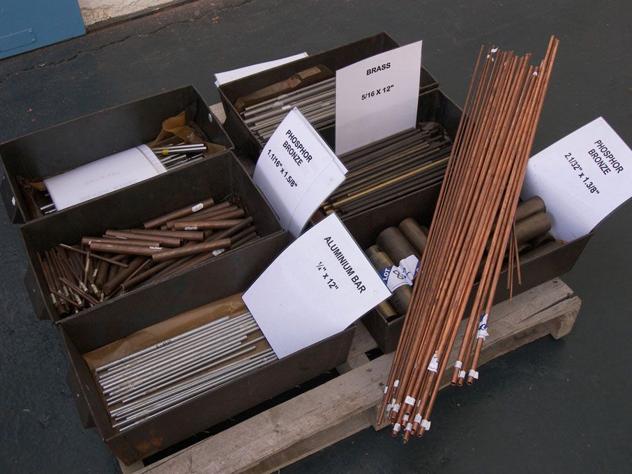 Qty bar stock inc: copper, phosphorus bronze, silv...