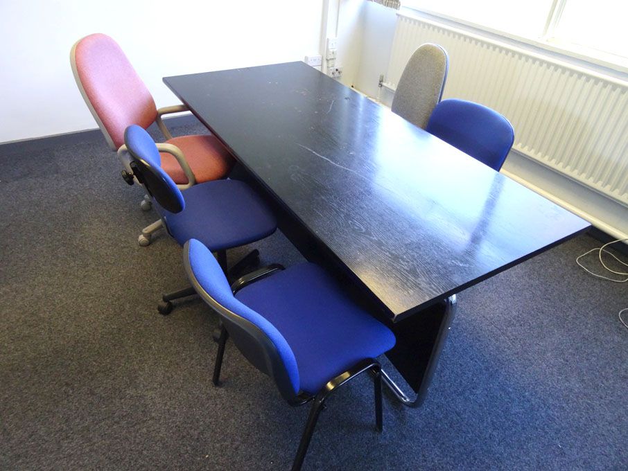 Contents of office inc: 2x black top 2000x900mm me...