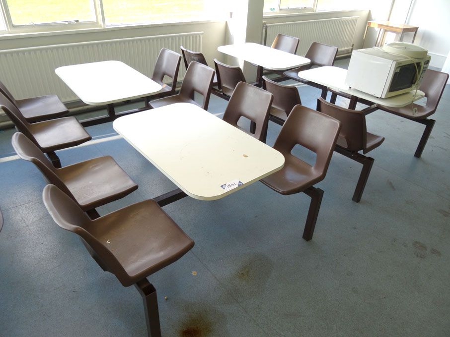 4x brown / cream 4 seater canteen tables, 1000x600...