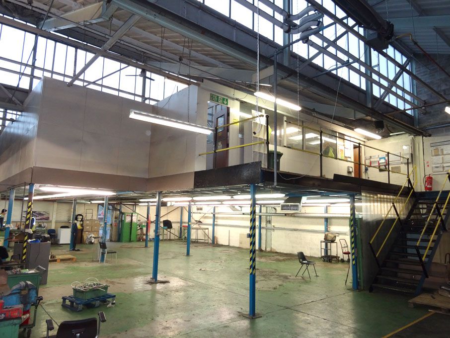 16x12m approx mezzanine floor with 2x stairwells,...