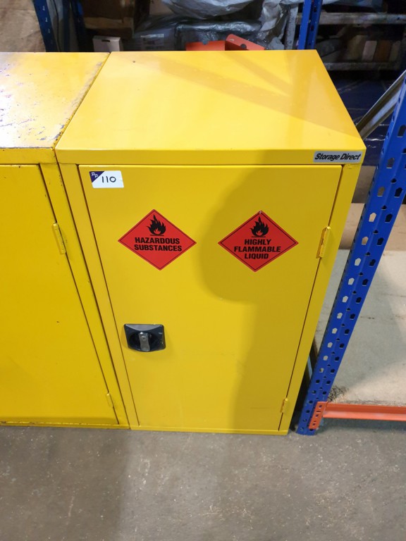 Yellow metal flammable storage cabinet, 460x910x46...
