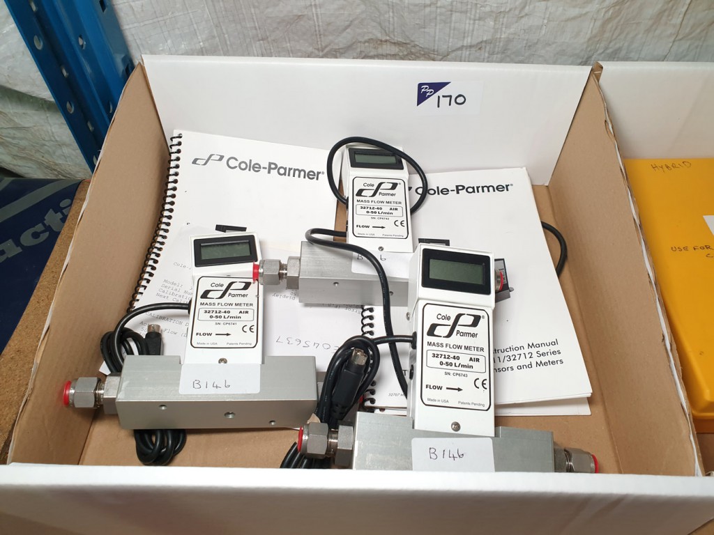 3x Cole-Palmer 32712-40 air mass flow meters (B146...