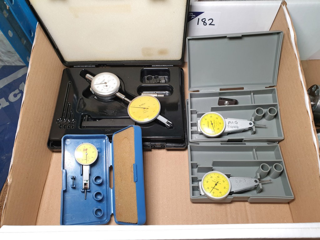 Qty various dial gauges inc: Verdict, Mercer, Mitu...