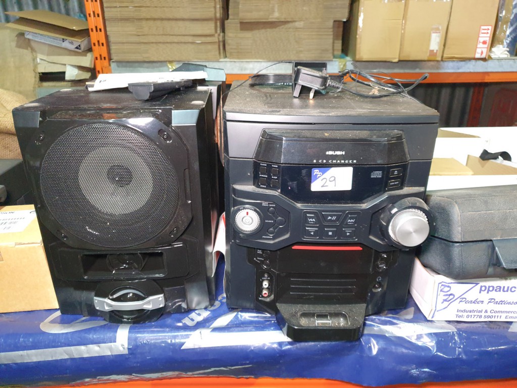 Bush stereo Hi-Fi, 5 disc changer (speaker cover b...