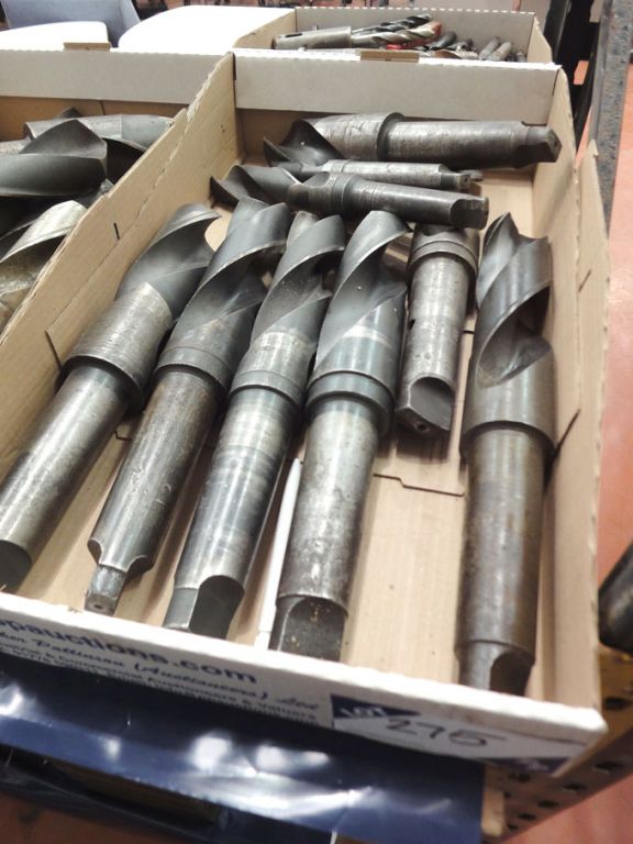 Qty HSS taper shank twist drills to 60mm approx -...