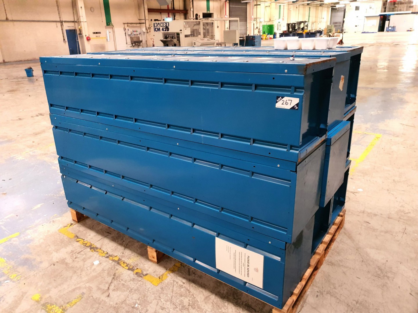 9x blue metal multi compartment lockers, 410x1970x...