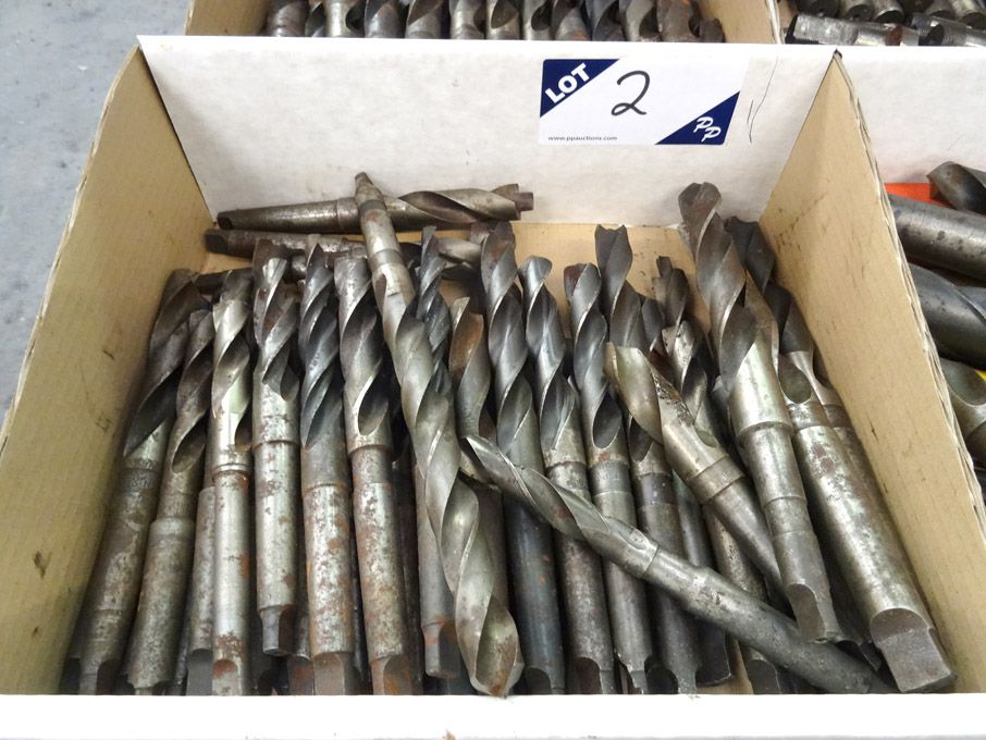 Qty various HSS taper shank drills to 31/32" appro...