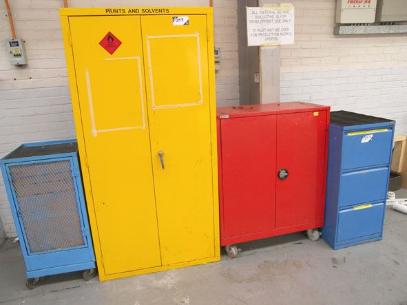 Flam liquid / solvent 2 door storage cupboard, 2x...