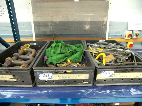 Qty various lifting equipment inc: eye bolts, slin...
