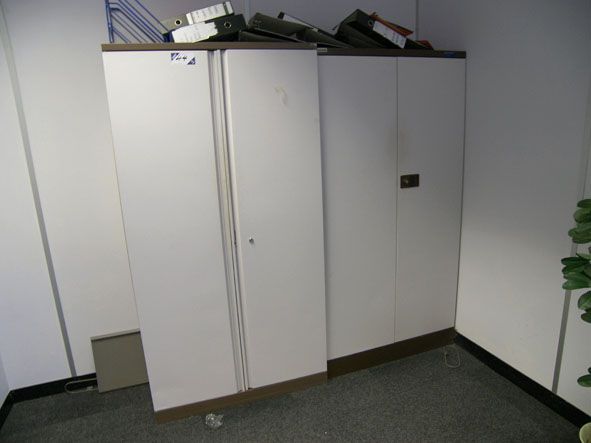 2x Leabank etc 2 door metal storage cupboards, 490...