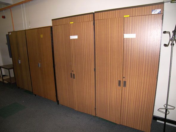 4x teak effect 2 door storage / filing hanging cup...