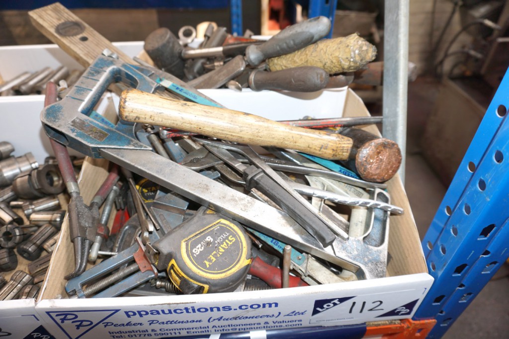 Qty various hammers, files, saws, tape measures et...