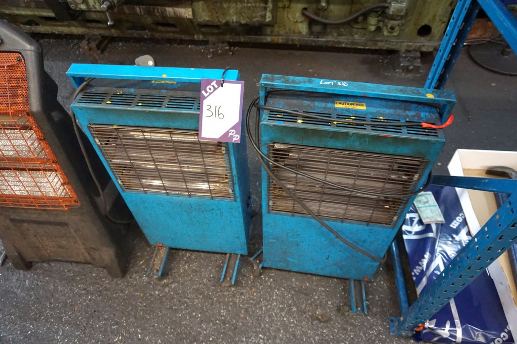 2x mobile factory radiant heaters, 240v