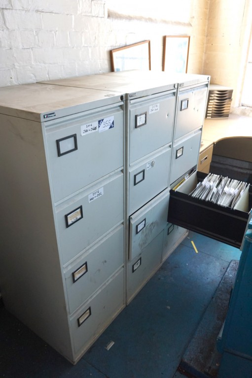 5x Triumph etc metal 4 drawer filing cabinets