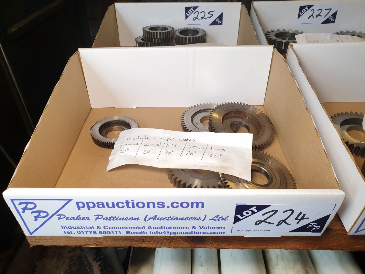 5x various 20deg module shaper cutters, 1 mod / 1....