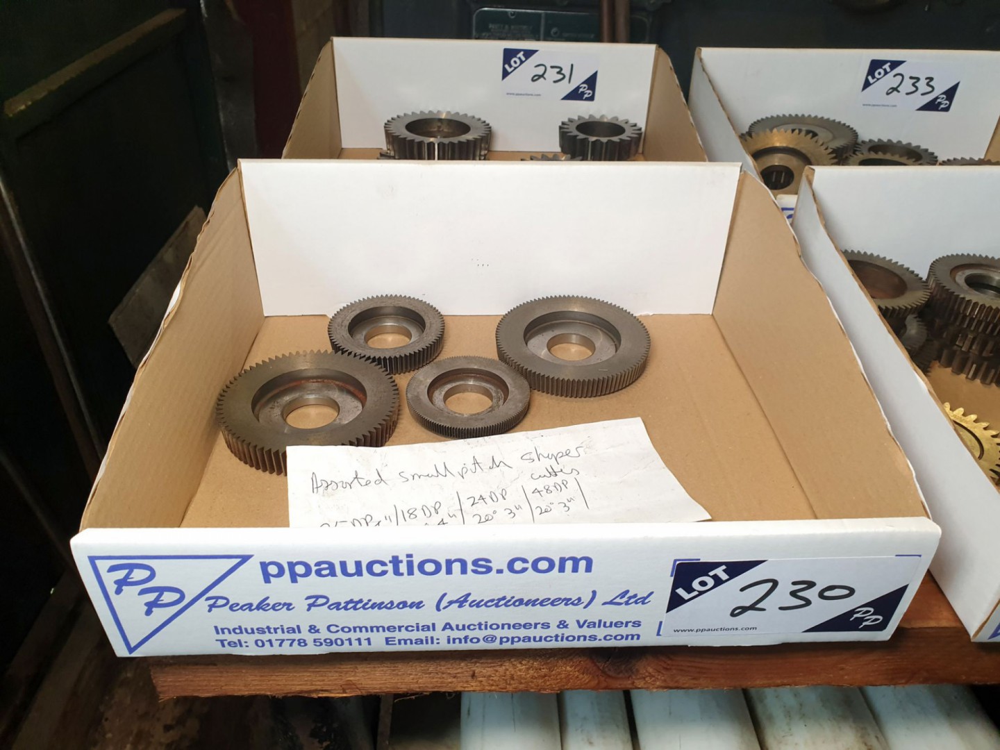 4x various small pitch shaper cutters, 25DP / 20de...
