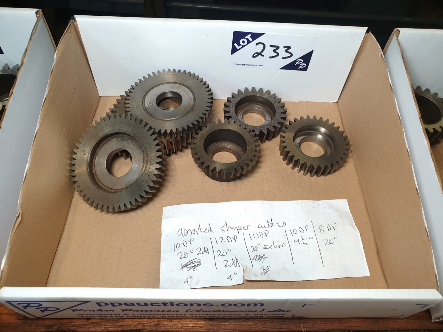 7x various DP shaper cutters, 2x 10DP / 20deg, 2x...